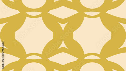 Mustard yellow abstract geometric pattern on cream background