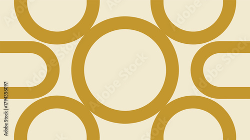 Mustard yellow abstract geometric pattern on cream background