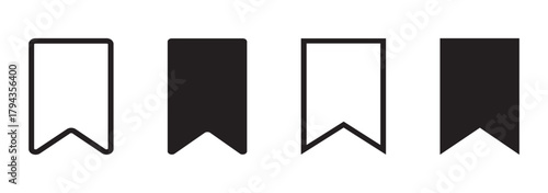Bookmark icon design fill vectors set for template. Save post icon outline and flat vector. Icon vector graphic set. 