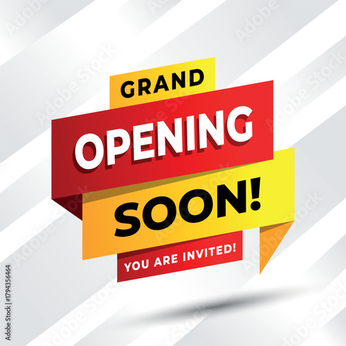 Vibrant Grand Opening Soon Banner for New Business Promotion