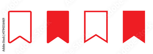 Bookmark icon design fill vectors set for template. Save post icon outline and flat vector. Icon vector graphic set. 