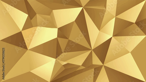 Obraz na płótnie Golden Geometric Faceted Abstract Background vector