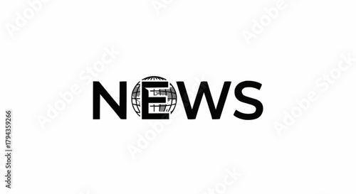 Creative news wordmark featuring a wireframe earth icon.