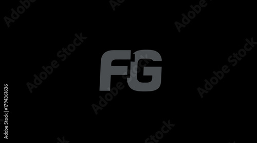 Modern Stylized FG Monogram Initialism on Dark Background. Sleek Graphic Element for Abstract Logo Design Concept.