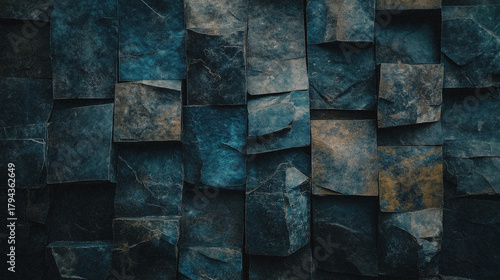 Deep black brick background material