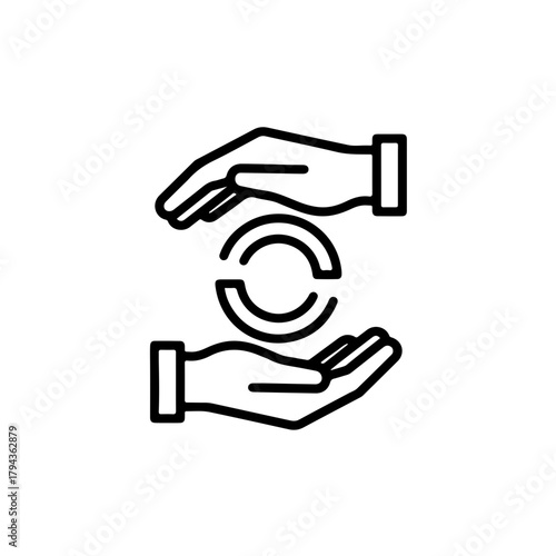 black and white design symbolizing the interconnected act of giving and receiving. for International Day of Charity promotions, human connection, charity work, and non-profit organization branding 
