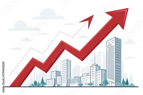 Growth Trend Showing Rising Success in Urban Business Environment