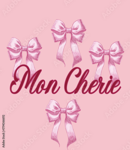 Bows Navy bow satin lilac girly ribbon coquette French Paris Parisian plush romantic girls trending style pink t-shirt design Slogan Logo Graphic Vector Tee shirt apparel print luxe fashion luxury 