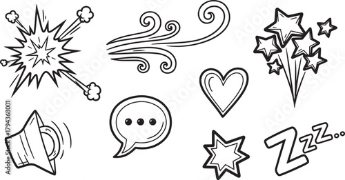 Abstract geometric shapes and lines in vibrant cmyk and grayscale color palette