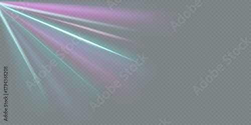 Rainbow crystal star. Crystal ray light, sun shines rainbow red yellow and blue color. Optical fire light effect. Vector lens glare leakage glare reflection effect. Sparkle shine.