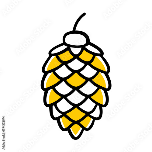 Stylized hop cone illustration for brewing and craft beer design