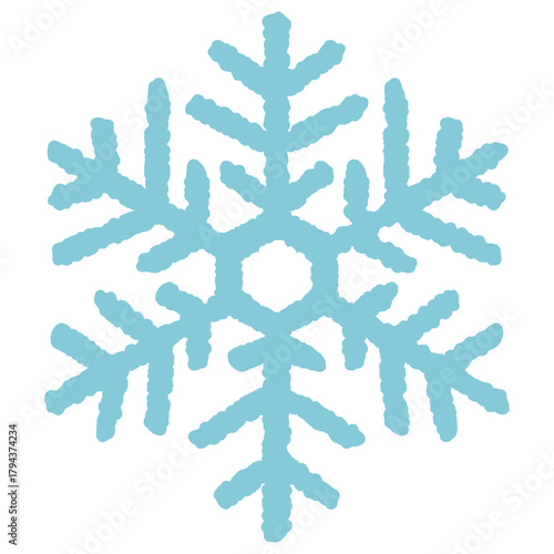 手描き風の雪の結晶の背景透過素材