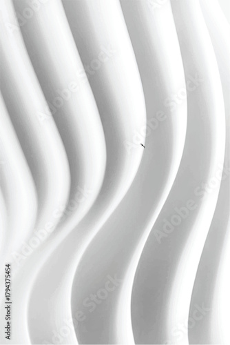 Decorative stucco  texture. Wavy white abstract monochrome pattern. . Vector illustration	