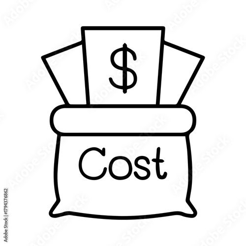 Vector Money Bag Cost Icon