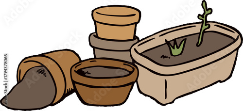 プランターと植木鉢