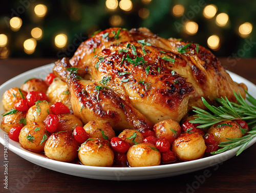 a roasted Christmas chicken