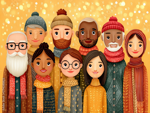 a scene of Christmas diversity