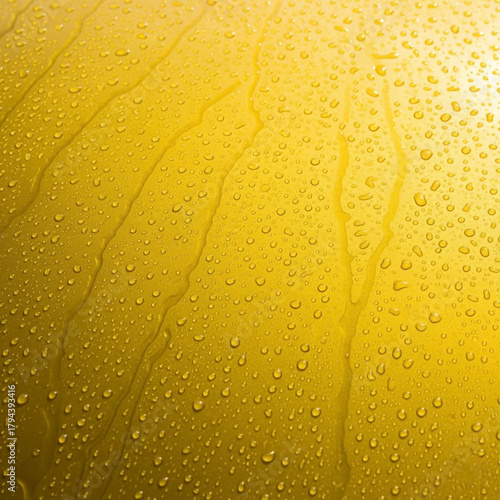 water drops on yellow leaves