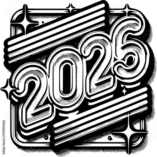 New Year Concept: 2025: A bold graphic with the number 2025, celebrating the anticipation of the future and new beginnings. conveying the spirit of the upcoming year