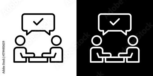 Consensus Icon Set. Clean Line Design With Light And Dark Versions For Versatile Use. 