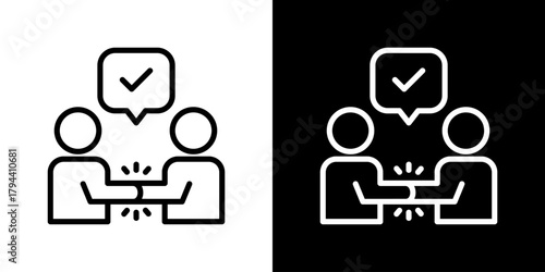 Commitment Icon Set. Clean Line Design With Light And Dark Versions For Versatile Use. 