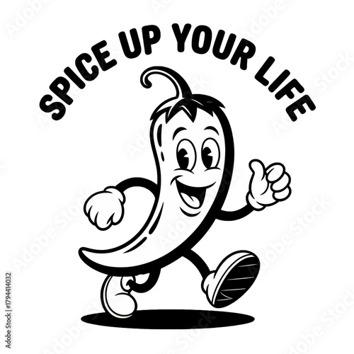 Chili pepper character bringing energy with a thumbs up while promoting lively cooking and flavor enjoyment in a fun cartoon style