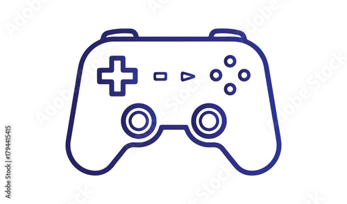 Simple outline icon of a modern video game controller