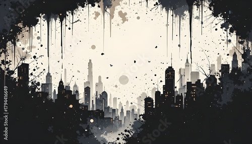 “Dark Black Urban Graffiti Style Vector Background”