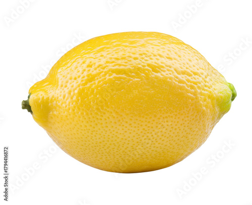 fresh yellow lemon on white background.