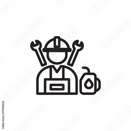 Maintenance crew icon symbolizing team-based repair, operational upkeep, and field service work, representing specialized industrial personnel, modern utility support staff, and field team management.