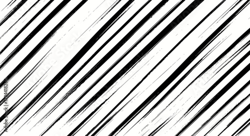 Abstract black brush strokes diagonally arranged on a white background, creating a dynamic and textured pattern.