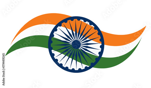 Indian flag waving gracefully, symbolizing national pride and unity on independence day, evoking feelings of patriotism and cultural heritage.