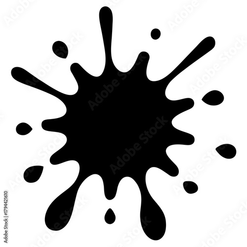 Black ink blot vector illustration splash splat stain design