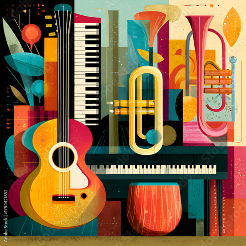 music background with guitar