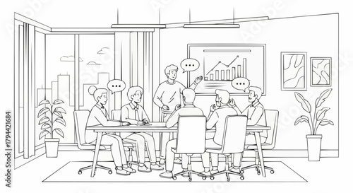 Business people having a meeting in a conference room.