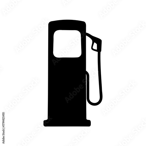 Fuel dispenser silhouette icon for gas station and energy Vector, illustration