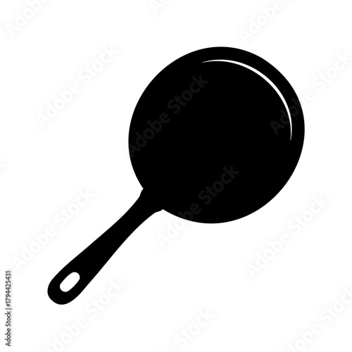 Frying pan kitchen utensil for cooking and preparing food icon Vector, illustration