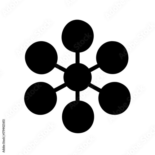 Abstract molecular structure network connection icon design Vector, illustration