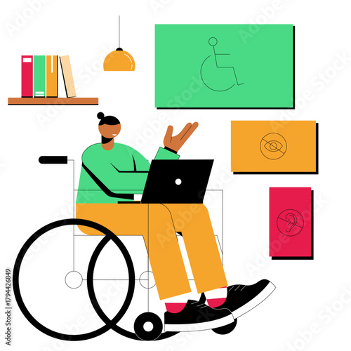 vector illustration of a person with disabilities