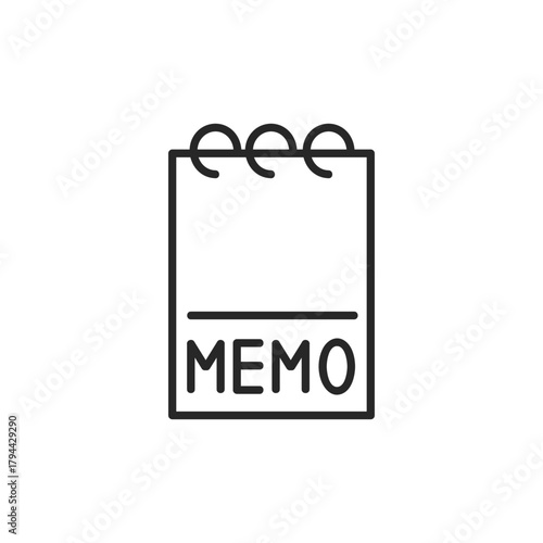 シンプルなリング状のメモ帳のアイコン