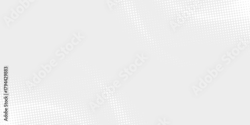 Gray-white gradient halftone dots background. Pop art in vector illustration for your creative designs.