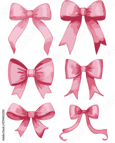 Bows bow mixed multi bundle satin girly ribbon coquette French Paris Parisian plush romantic girls trending style pink t-shirt design Slogan Logo Graphic Vector Tee shirt apparel print luxe fashion