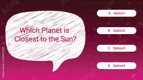 Quiz Question Template with Multiple Choice Options and Speech Bubble

