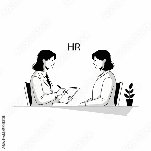 HR professional conducting interview with potential candidate for job position.