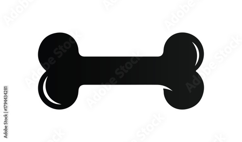 Simple black silhouette of a dog bone icon on a white background
