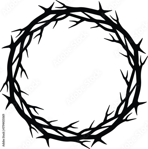 Illustrator crown of thorns religious easter symbol Silhouette vector