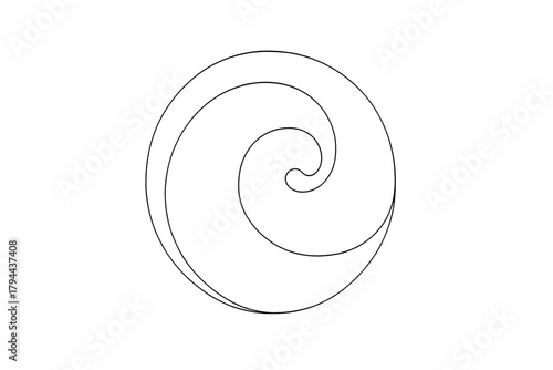 Minimalist Circular Wave. "Hazy Spectrum". Minimalistic one-line drawing abstract circular wave suggesting