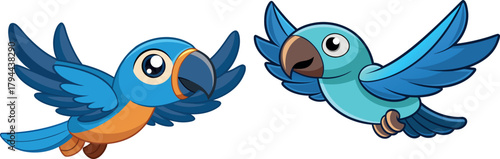 parrots cartoon vector, tropical bird illustration, colorful wildlife art, nature friendly design, exotic animal character, rainforest bird drawing, parrot couple artwork, wildlife education vector, e
