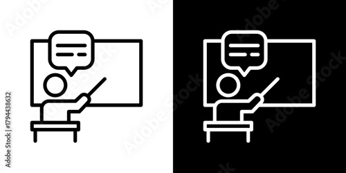 Explain Icon Set. Clean Line Design With Light And Dark Versions For Versatile Use. 