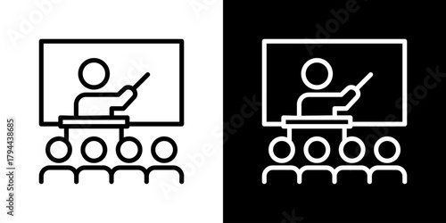 Training Icon Set. Clean Line Design With Light And Dark Versions For Versatile Use. 